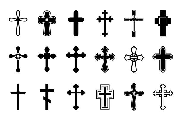 Christian Cross Tattoo Designs Silhouette Illustrations, Royalty-Free  Vector Graphics & Clip Art - iStock