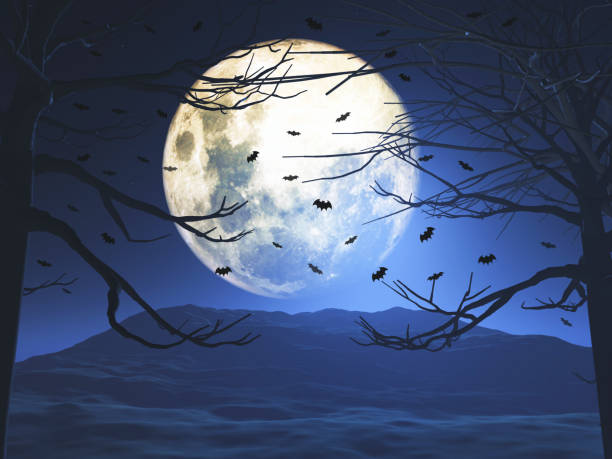 istock 3D spooky Halloween landscape 1347652058