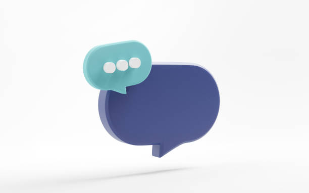 Bubble talk or comment sign symbol on yellow background. stock photo