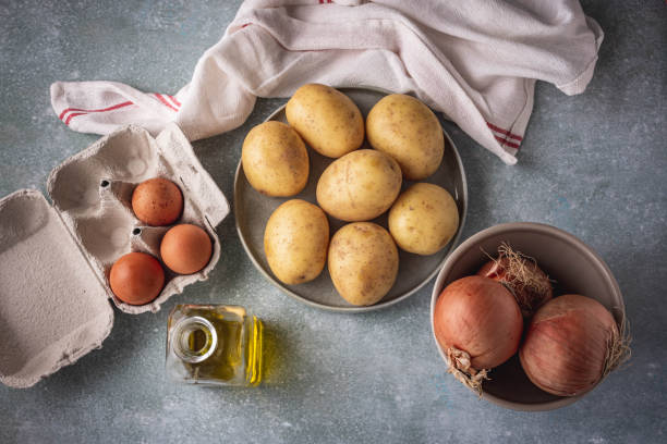 istock ingredients to prepare a potato omelette 1347660011