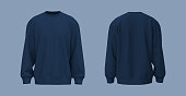 Blank sweatshirt mock up in front and back views
