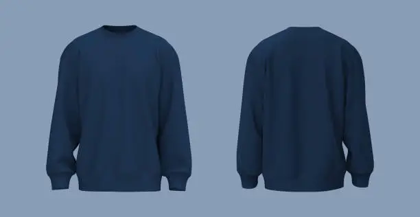 Photo of Blank sweatshirt mock up in front and back views