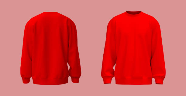 Blank sweatshirt mock up in front and back views Blank sweatshirt mock up in front and back views, 3d rendering, 3d illustration round neckline stock pictures, royalty-free photos & images