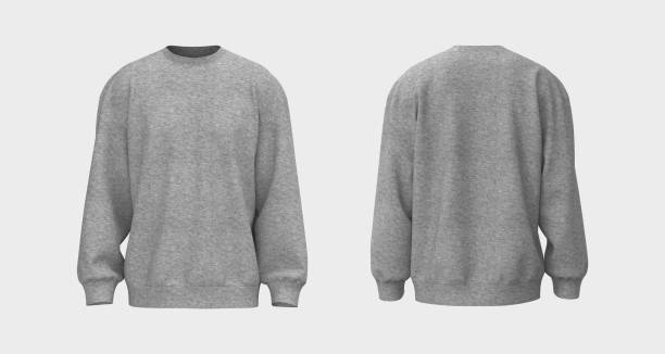 Blank sweatshirt mock up in front and back views stock photo