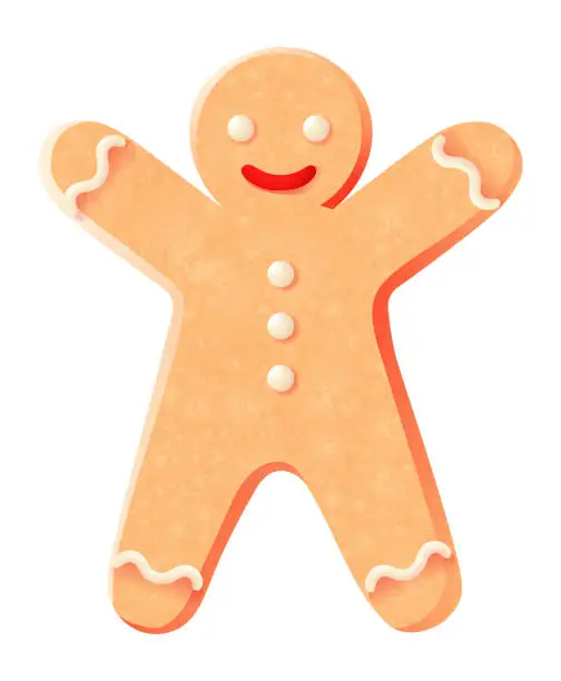 Vector illustration of Gingerbread man Cookies. Biscuit Christmas, Halloween, Easter seasonal cookie