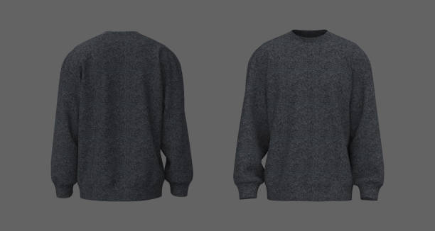 istock Blank sweatshirt mock up in front and back views 1347667853