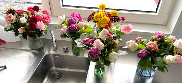istock Withering old flowers after a celebration 1347673121