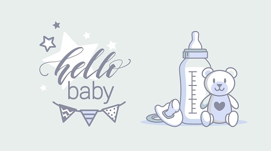 Baby Arrival Cartoon Vector Illustration