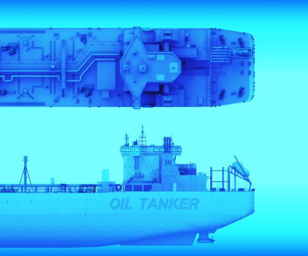 istock The scheme of the Arctic tanker ship. 3d-rendering 1347677643