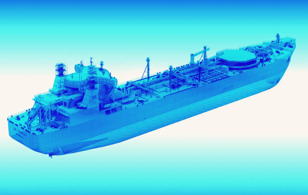istock The scheme of the Arctic tanker ship. 3d-rendering 1347677650