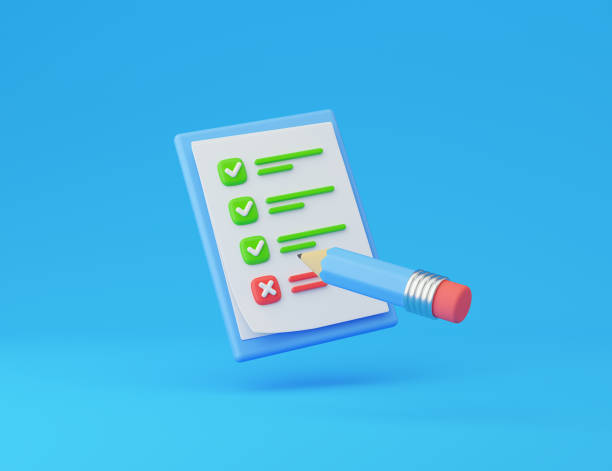 istock Checklist with 3 correct points and 1 incorrect point and pencil. 3d rendering illustration. 1347679582
