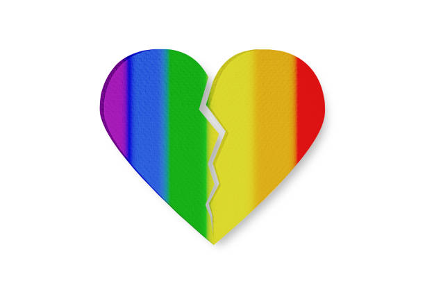 istock LGBTQ color on heart broken, Isolated on white background 1347684077