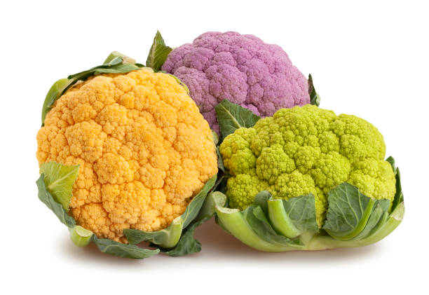 chou-fleur coloré - cauliflower photos et images de collection