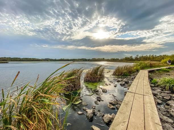 istock Windy Sunset at the Boardwalk in Eden Prairie 1347691336