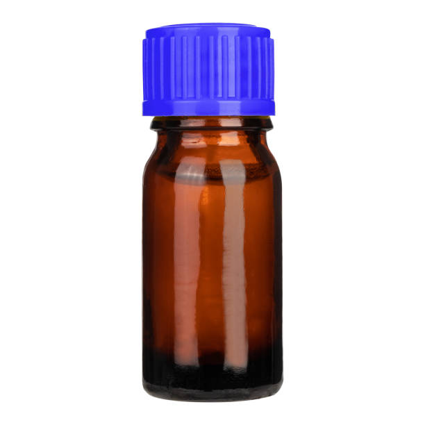 istock Small brown glass bottle, isolated on white background. 1347691684