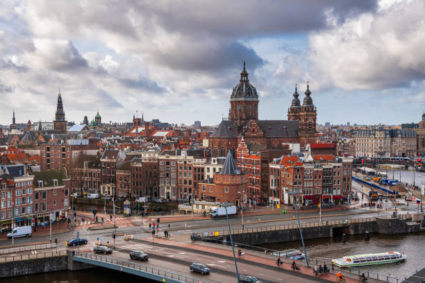 istock Amsterdam, Netherlands Cityscape Over the Old Centre District 1347697346