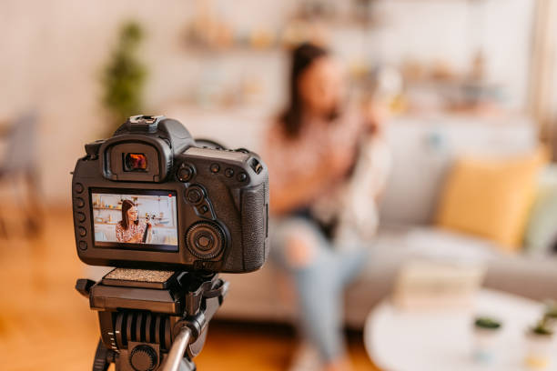 istock Musician making a vlog playing violin 1347697494