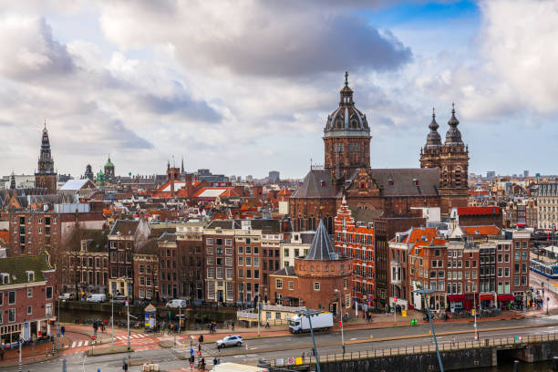 istock Amsterdam, Netherlands Cityscape Over the Old Centre District 1347697711
