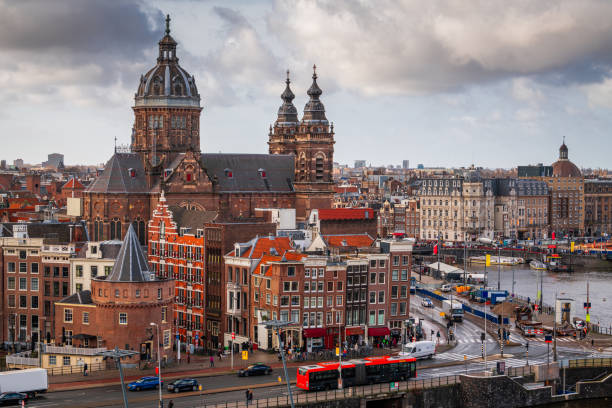 istock Amsterdam, Netherlands Cityscape Over the Old Centre District 1347697953