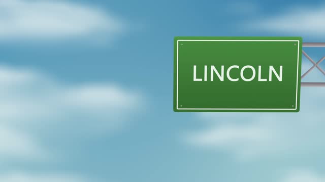 Lincoln UK city sign over cloudy sky - Stok video