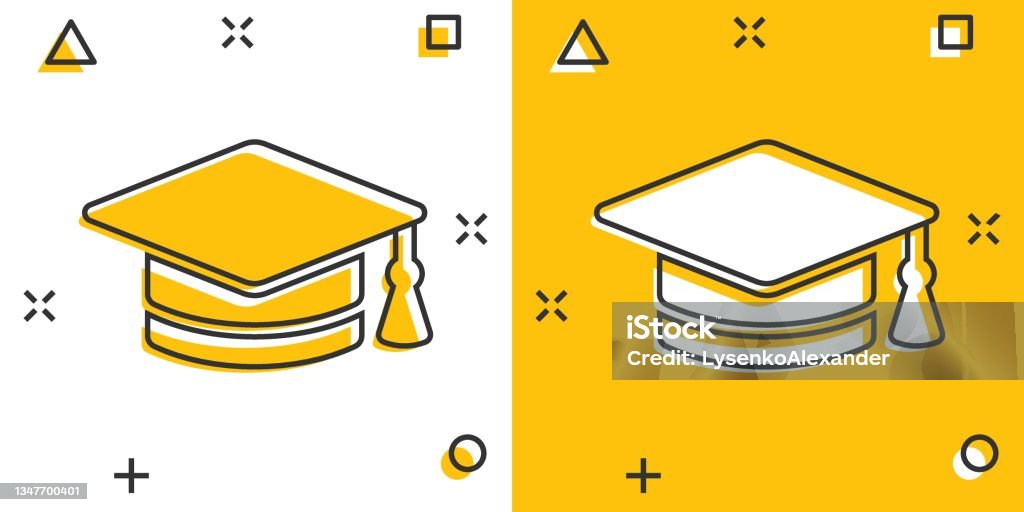 Ilustración de Icono Del Sombrero De Graduación En Estilo Cómico Ilustración Vectorial De Dibujos Animados De Gorra De Estudiante Sobre Fondo Blanco Aislado Concepto De Negocio De Efecto Splash Universitario y más Ilustración de Icono Del Sombrero De Graduación En Estilo Cómico Ilustración Vectorial De Dibujos Animados De Gorra De Estudiante Sobre Fondo Blanco Aislado Concepto De Negocio De Efecto Splash Universitario y más