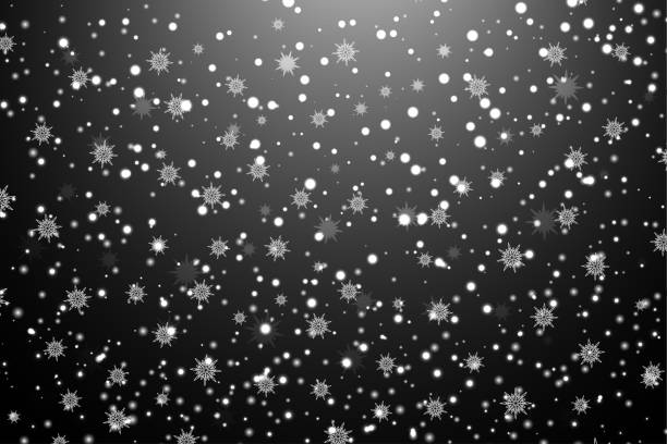 istock Snowflakes on a black background. Vector Christmas or New Year background. 1347703081