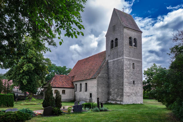 istock Churchyard with listed village church Blankensee,  view from northwest 1347703290