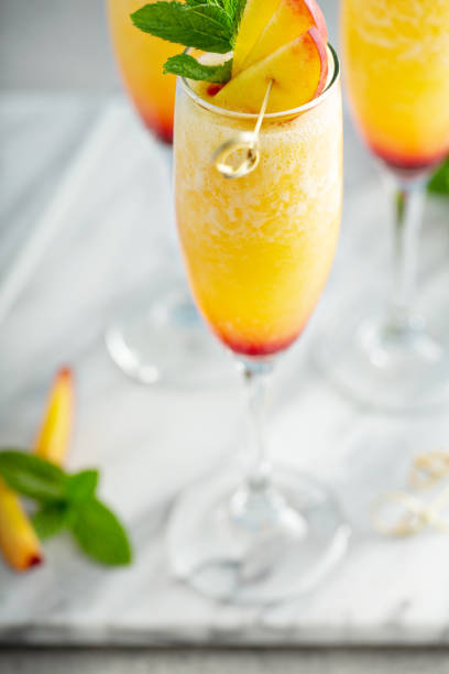 istock Summertime peach mimosas or bellinis 1347703779