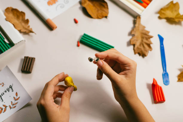 istock Process of making a turkey from plasticine for Thanksgiving. Traditions, holidays concept. 1347704946