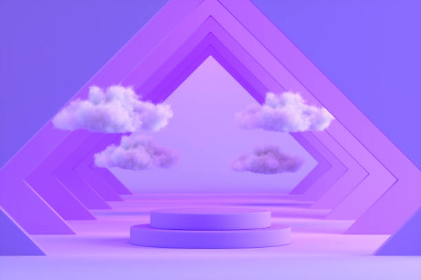 istock Podium, product display pedestal, platform with tunnel, corridor 1347708611