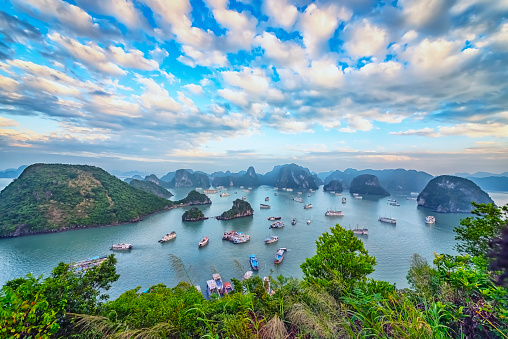 Ha Long bay viewed from the top hill