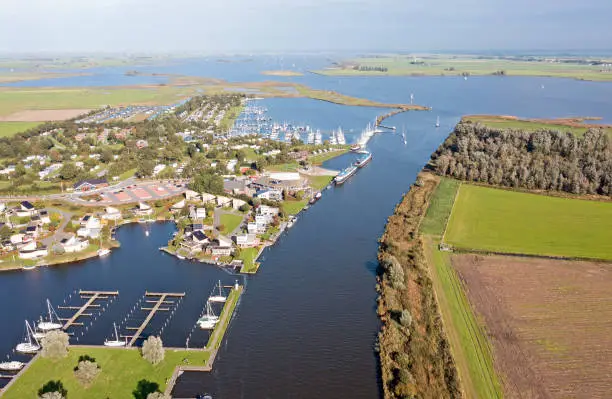 Photo of Aerial view at the Fluessen lake in Friesland the Netherlands