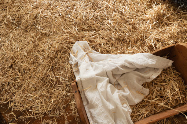 istock Wooden manger from above 1347715335