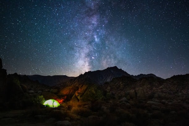 istock Lone Pine Camping under the Milky Way 1347716802