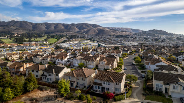 south san francisco sunset district neighborhood - tract houses - fotografias e filmes do acervo