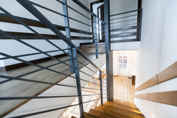 istock Modern metal stairway in scandinavian interior 1347718570