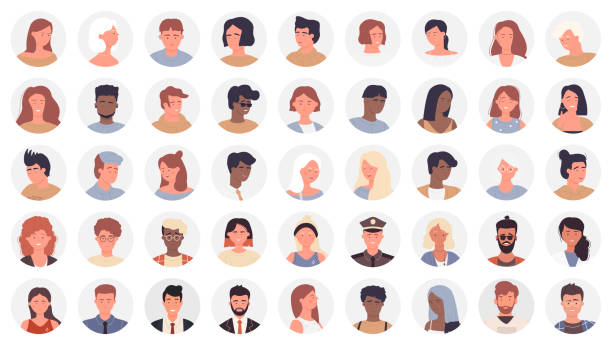 stockillustraties, clipart, cartoons en iconen met icon avatars of people, man woman of different profession and age set, worker, student - avatar