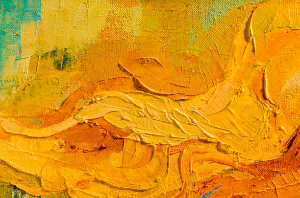 istock Warm oil paint strokes 1347718873