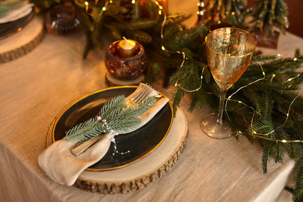 istock Christmas Table Setting for Holiday Decorations indoor 1347719690