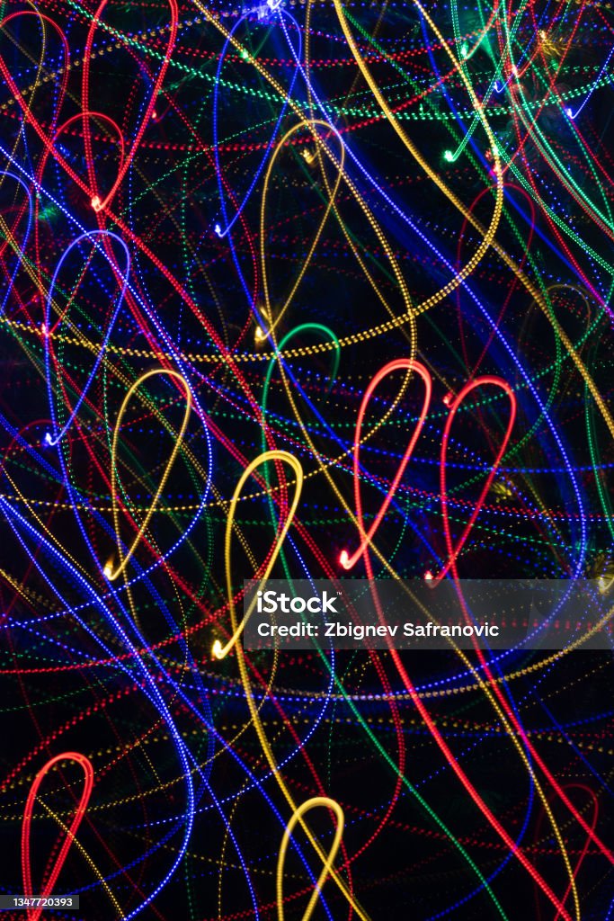 abstact image of long exposure light painting Light painting. Long exposure photo Abstract Stock Photo