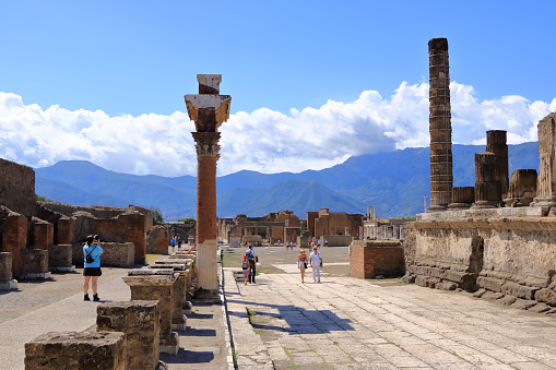 July 16 2021 - Pompei, Naples, Italy: The famous antique site of Pompeii, near Naples, Italy