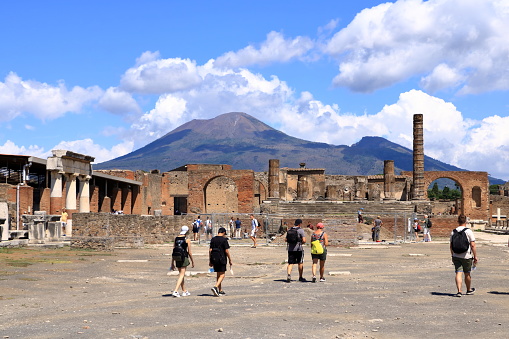 July 16 2021 - Pompei, Naples, Italy: The famous antique site of Pompeii, near Naples, Italy