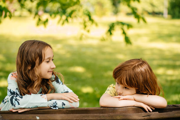 istock Children are walking in the park. 1347722315