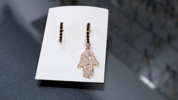 istock Set of earrings with colored gemstones 1347727211