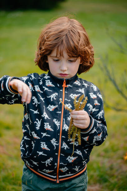 istock The child walks in the park. 1347727422