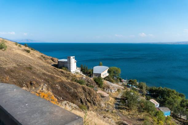 istock Armenia, Lake Sevan, September 2021. View of the lake and the tourist complex from the platform at the monastery. 1347734904