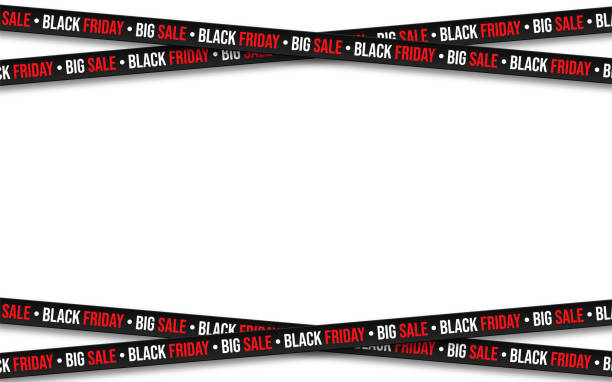 Black Friday background. Crossed ribbons and stripes with text on white background. Black friday promotional banner with space for text Black Friday background. Crossed ribbons and stripes with text on white background. Black friday promotional banner with space for text. Vector black friday stock illustrations