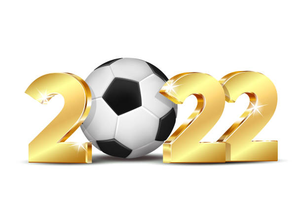 istock New Year numbers 2022 with soccer ball isolated on white background. 1347740389