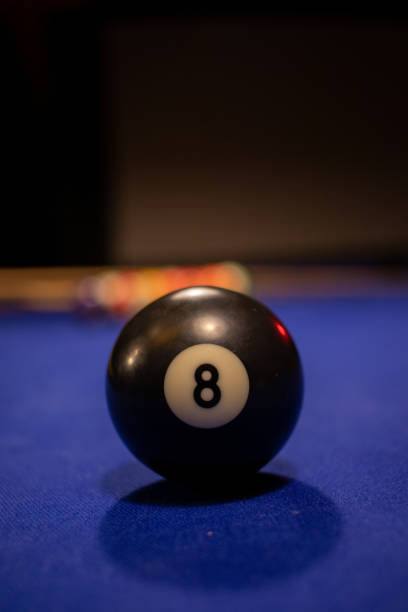 istock game with colorful pool balls on the blue table. 1347740780