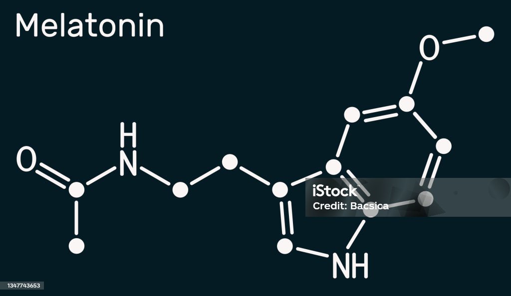 Melatonin Example Melatonin Molecule Hormone That Regulates Sleep And Wakefulness ...